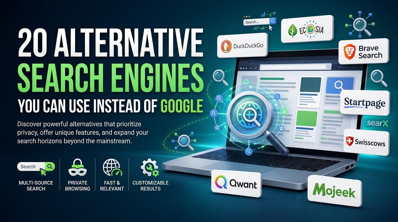 20 Alternative Search Engines You Can Use Instead of Google (2026 Guide)